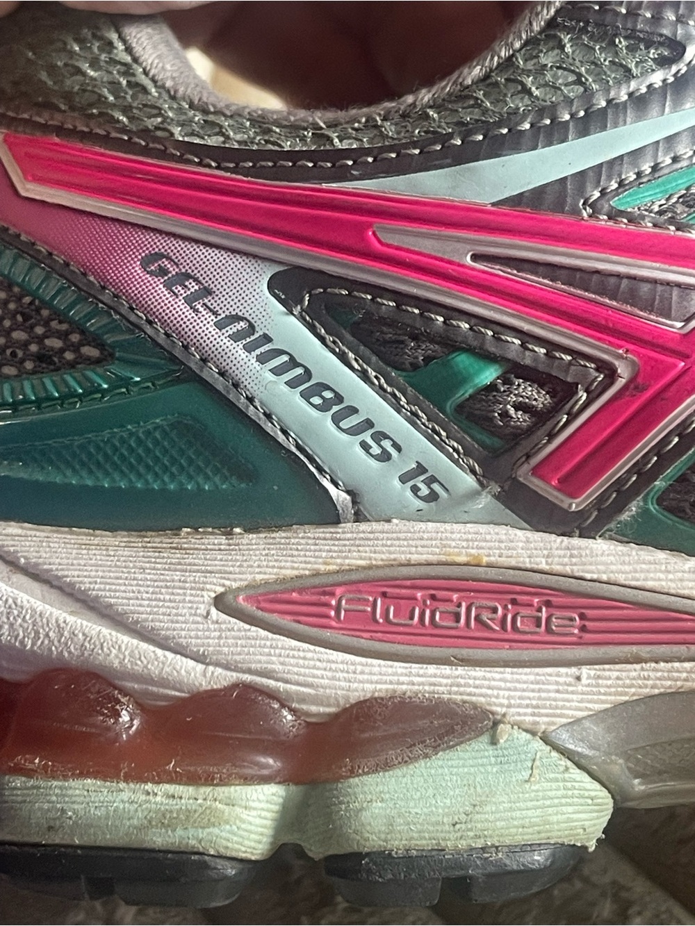 ASICS Gel Women’s Running Shoes Gray Pink Teal Cushion GEL Technology Size 10 - Picture 5 of 9